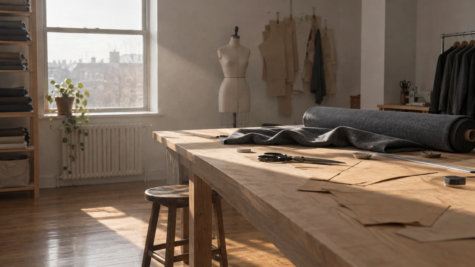 scene for made-to-measure architectural overcoats