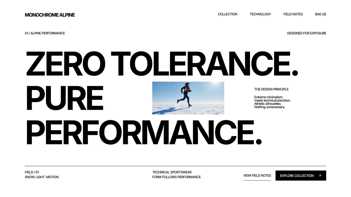 Alpine, a moodboard for Sportswear brand