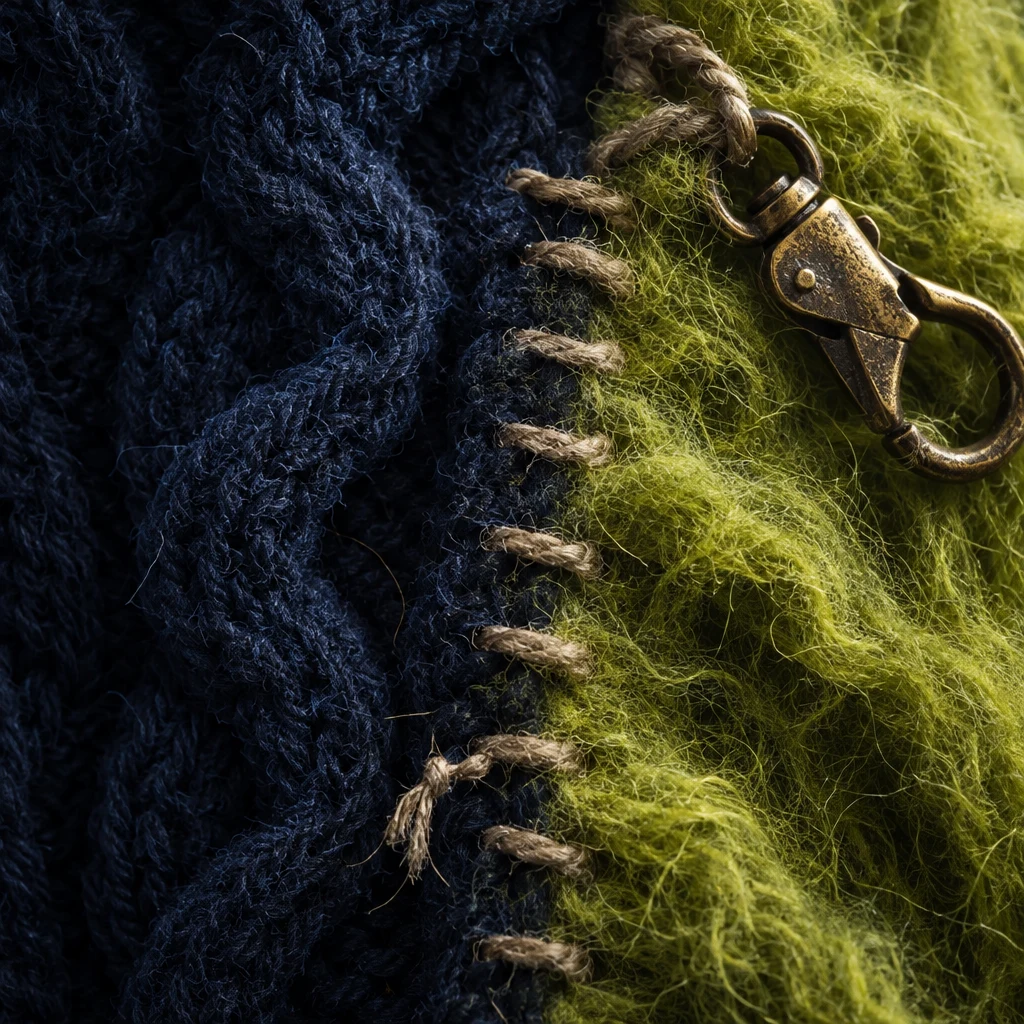 detail for surreal upcycled knitwear
