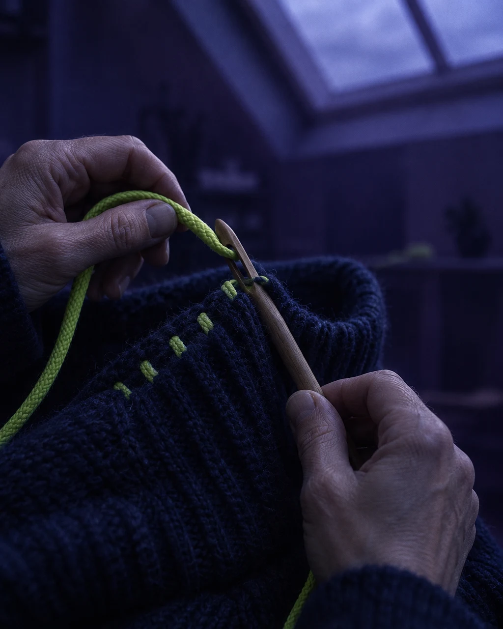 detail for surreal upcycled knitwear