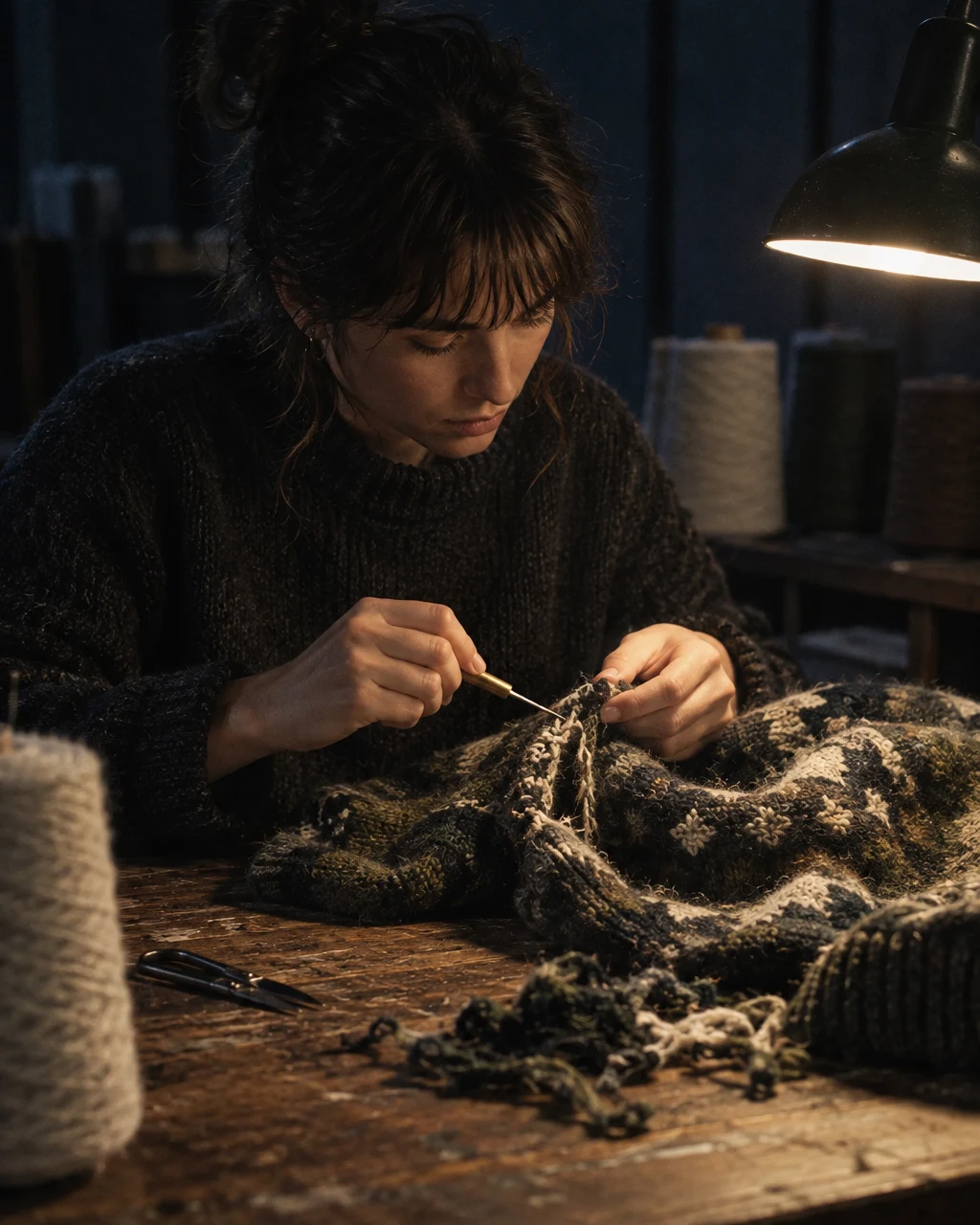 scene for surreal upcycled knitwear