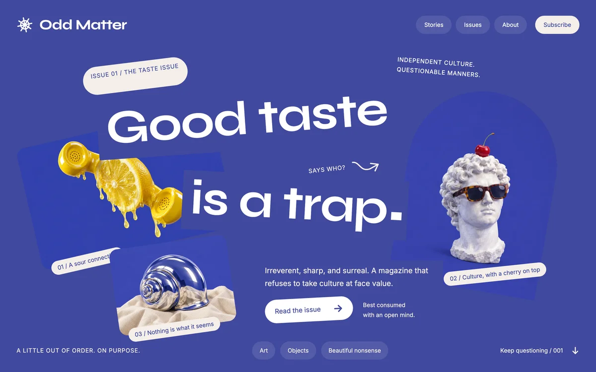Odd Matter, a moodboard for Magazine