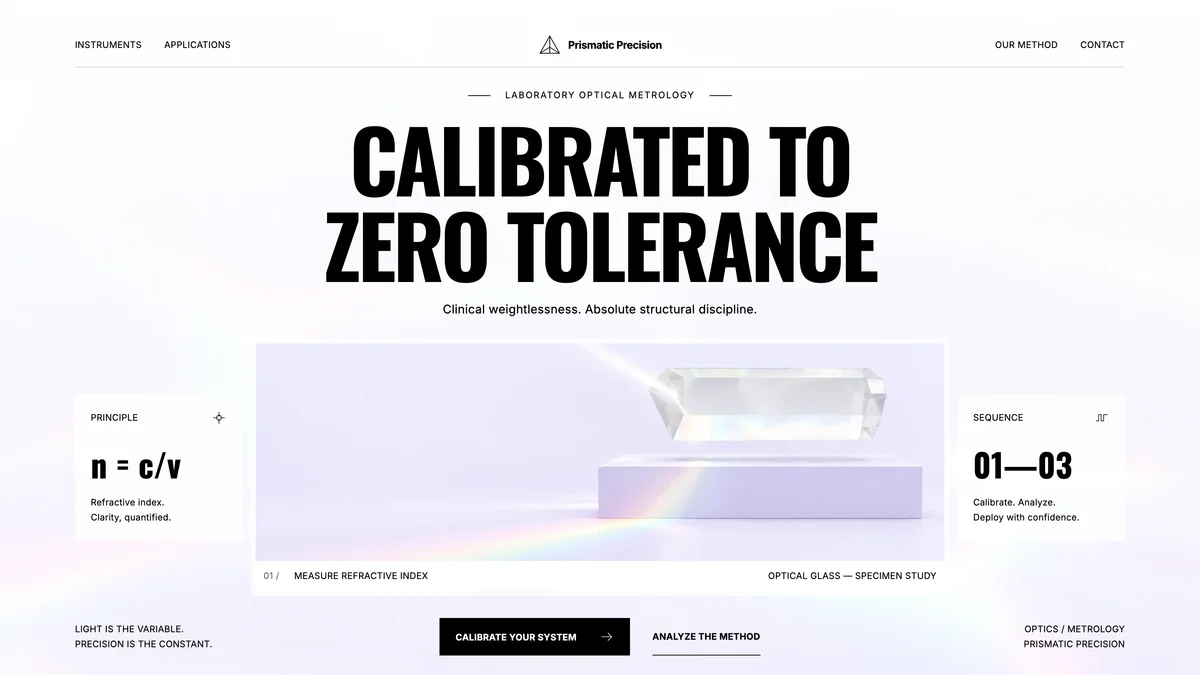 Prismatic Precision, a moodboard for laboratory optical metrology