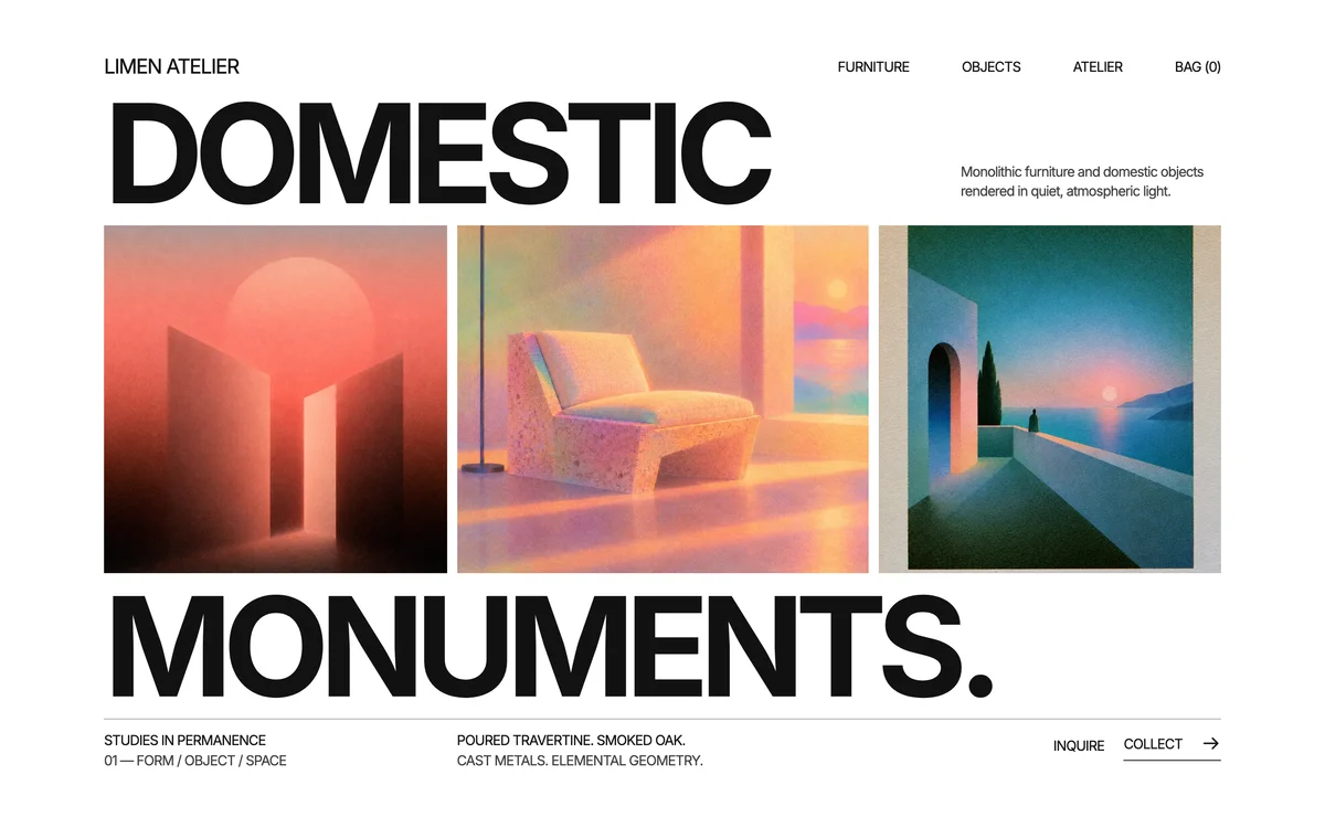Limen Atelier, a moodboard for Furniture and home decor store