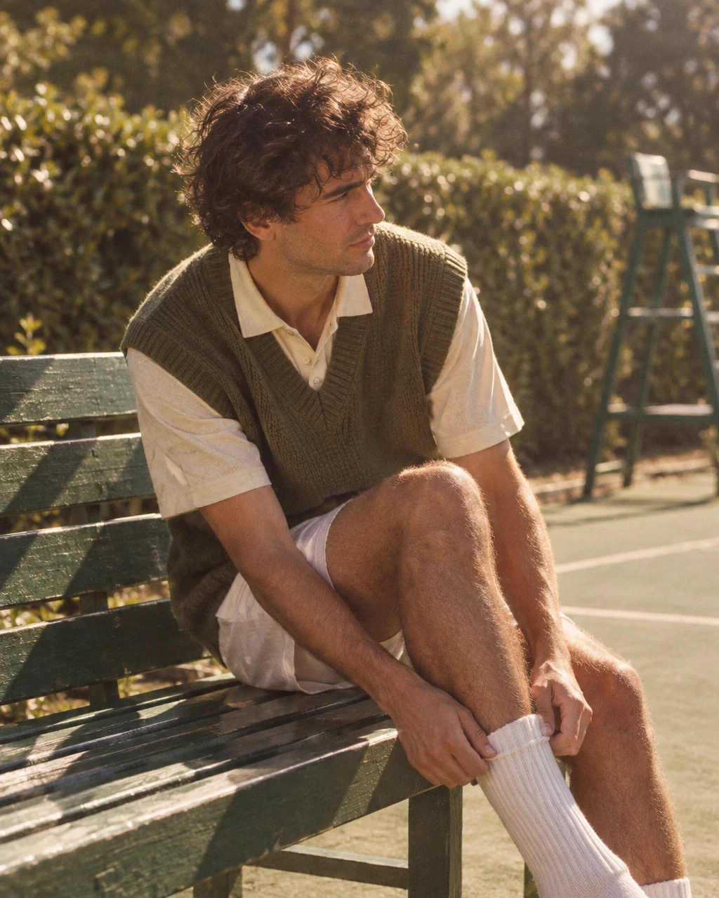 scene for vintage-inspired luxury courtwear and tennis apparel