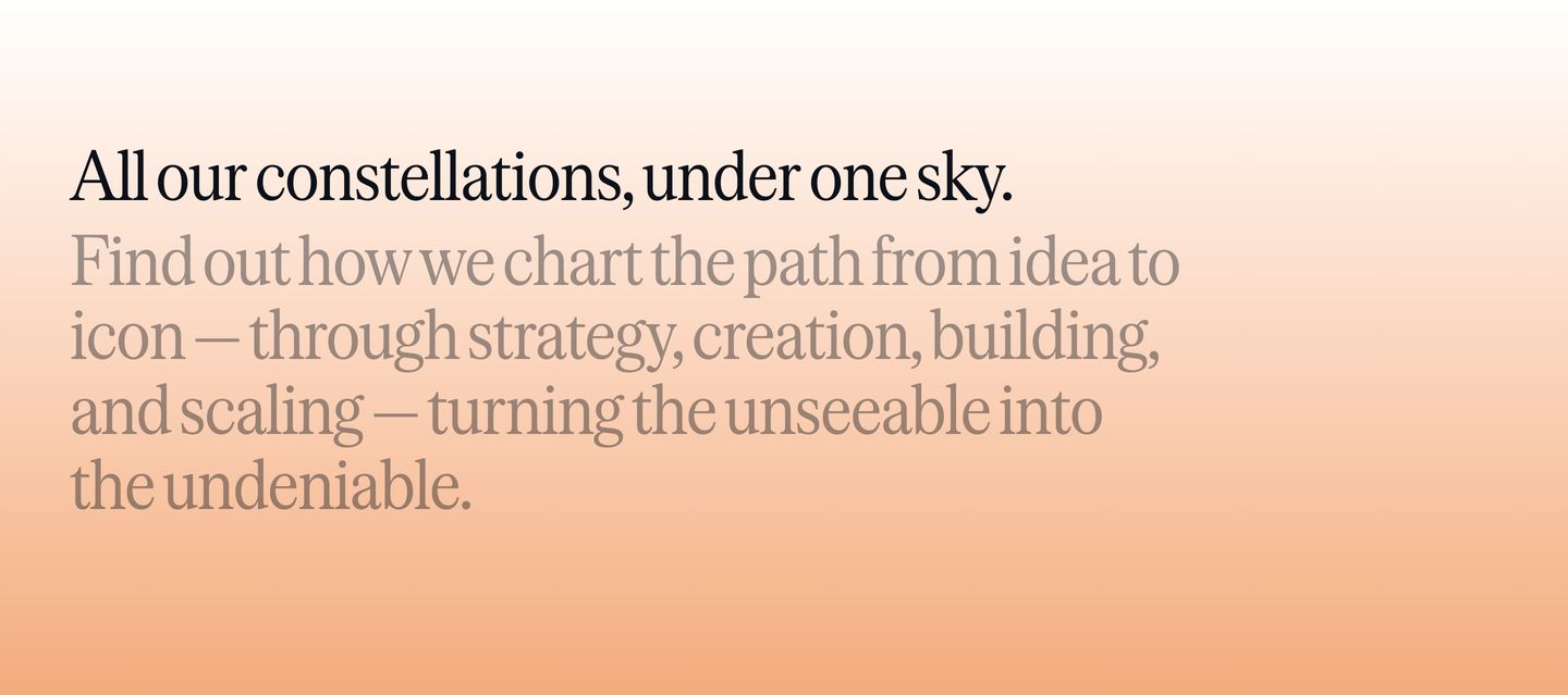 Quiet, airy editorial statement featuring refined serif typography set against a soft sunrise gradient wash.