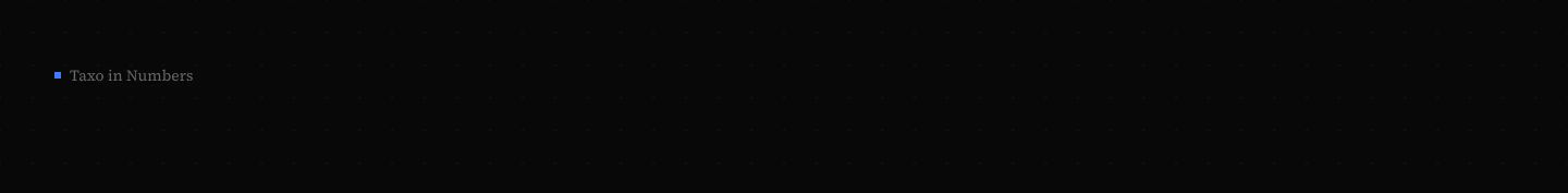 Vast pitch-black void introducing the next section with an understated, quiet serif label and a solitary blue accent square.