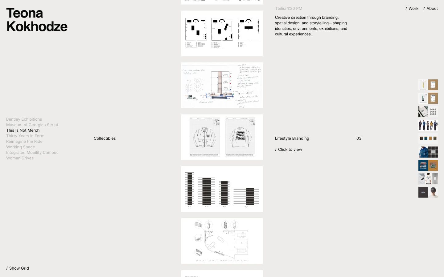 A quiet, highly disciplined architectural portfolio that feels like an open archival workspace with clinical precision.