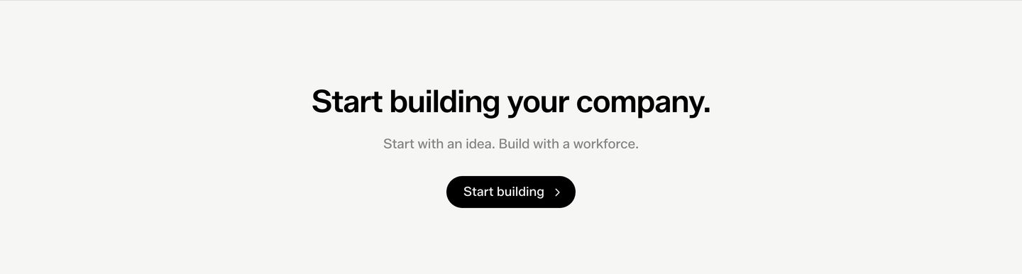 An ultra-minimal call-to-action strip with generous whitespace, centered typography, and a single black pill button.